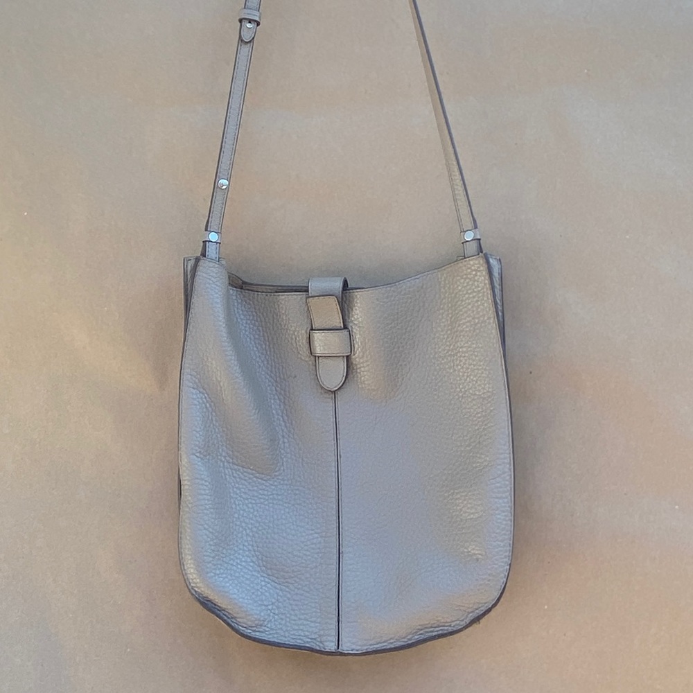 Grey Leather banana republic cross body bag